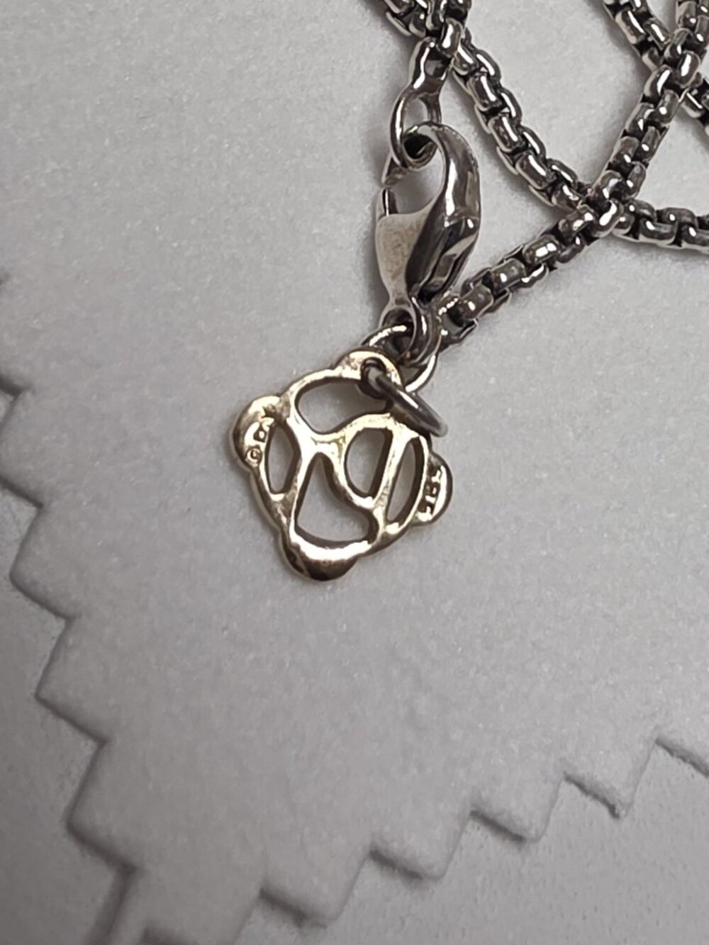 Petite X Cross Necklace Sterling Silver with 14K Yellow Gold, 24mm 16"Long - Picture 8 of 13